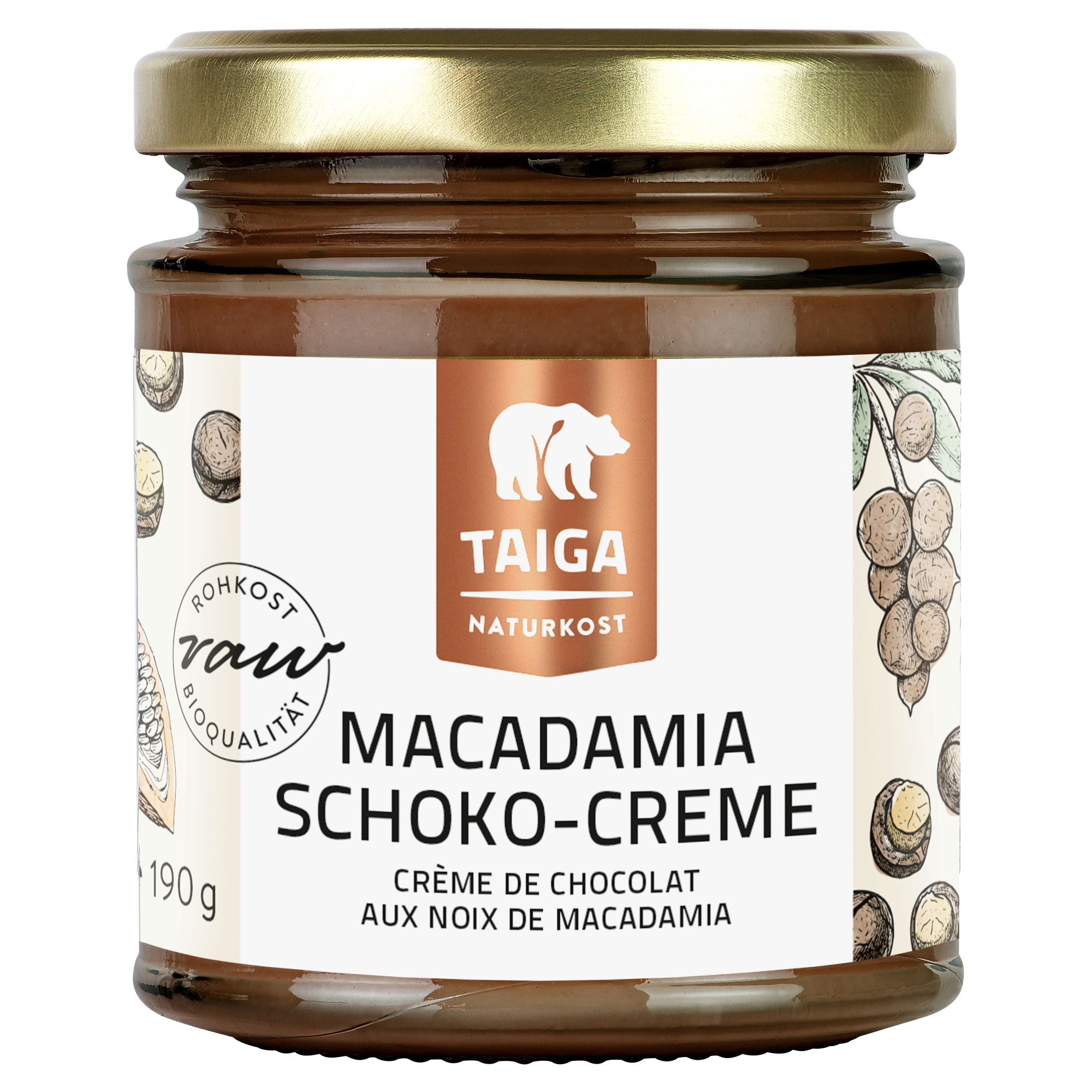 Macadamia-Schoko-Creme, bio, roh, vegan, 190 g